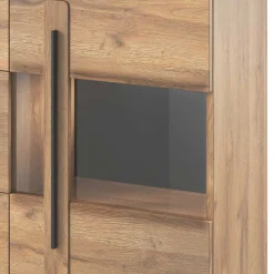 Wohnen Sideboards<180x86x39 Sideboard mit Glaseinsätzen in Eiche NB - Aberdeen