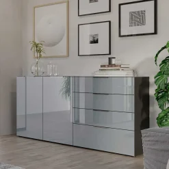 Wohnen Sideboards<184x102x42 Sideboard mit Glasfront - Ruudy
