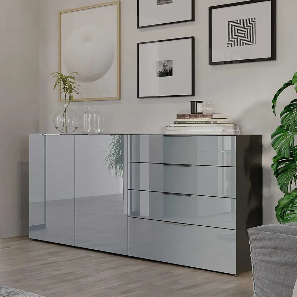 Wohnen Sideboards<184x102x42 Sideboard mit Glasfront - Ruudy