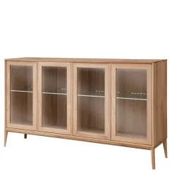 Wohnen Vitrinen<178x82x42 Sideboard mit Glastüren & LED Licht - Lamia
