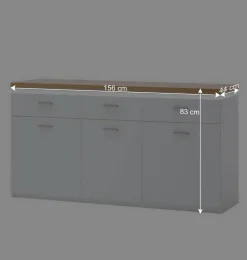 Wohnen Sideboards<156x83x44 Sideboard mit LED Licht - Caldri