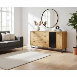 Wohnen Sideboards<180x86x44 Sideboard mit Metall Bügelgestell - Flacona