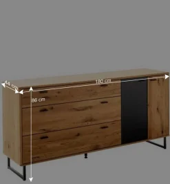Wohnen Sideboards<180x86x44 Sideboard mit Metall Bügelgestell - Flacona