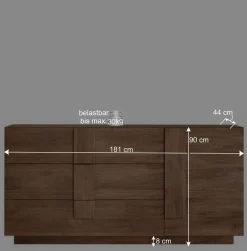 Wohnen Sideboards<181x90x44 Sideboard mit sechs Schubladen & Tür - Basento