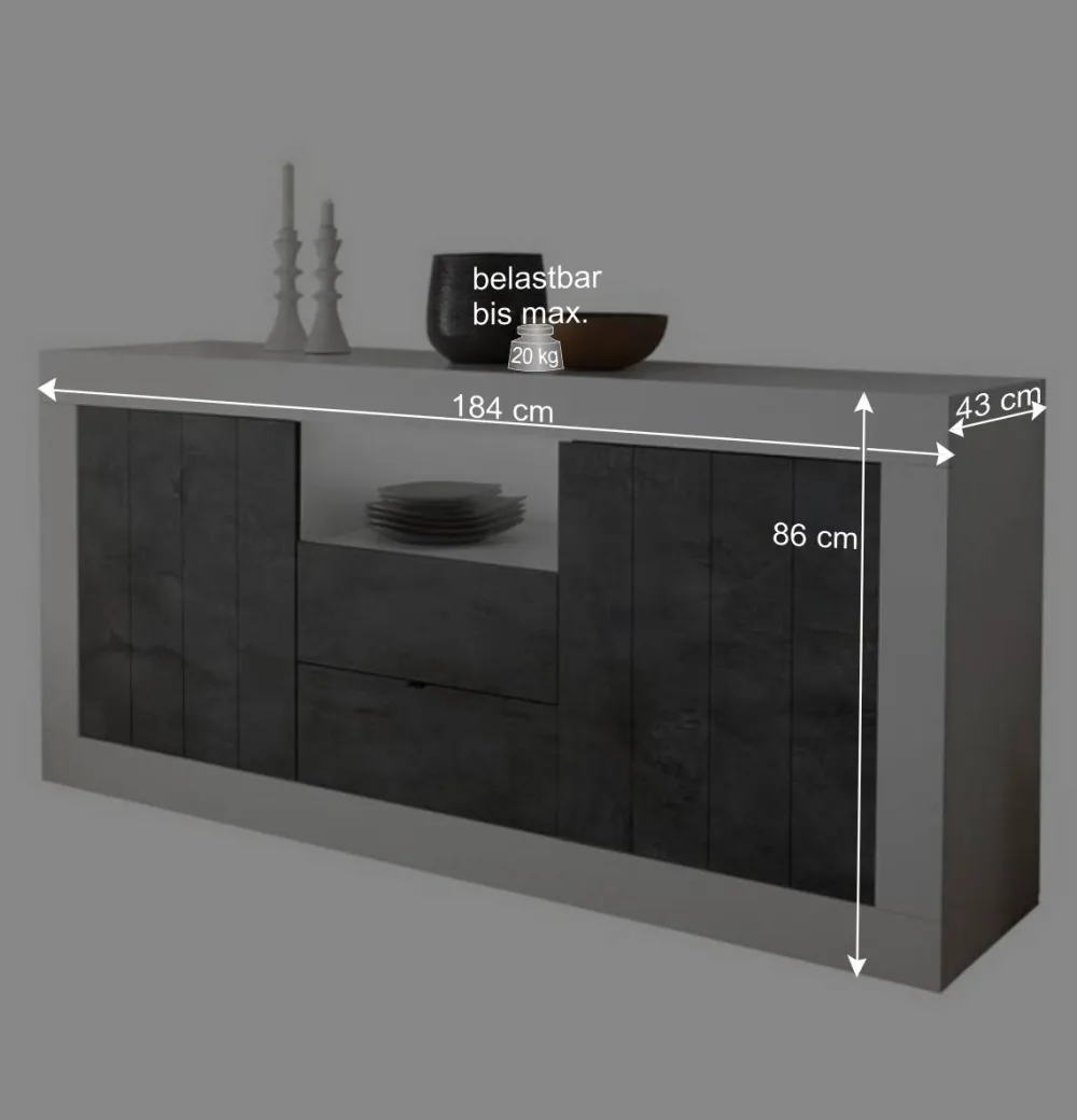 Wohnen Sideboards<184x86x43 Sideboard modern zweifarbig - Voskala