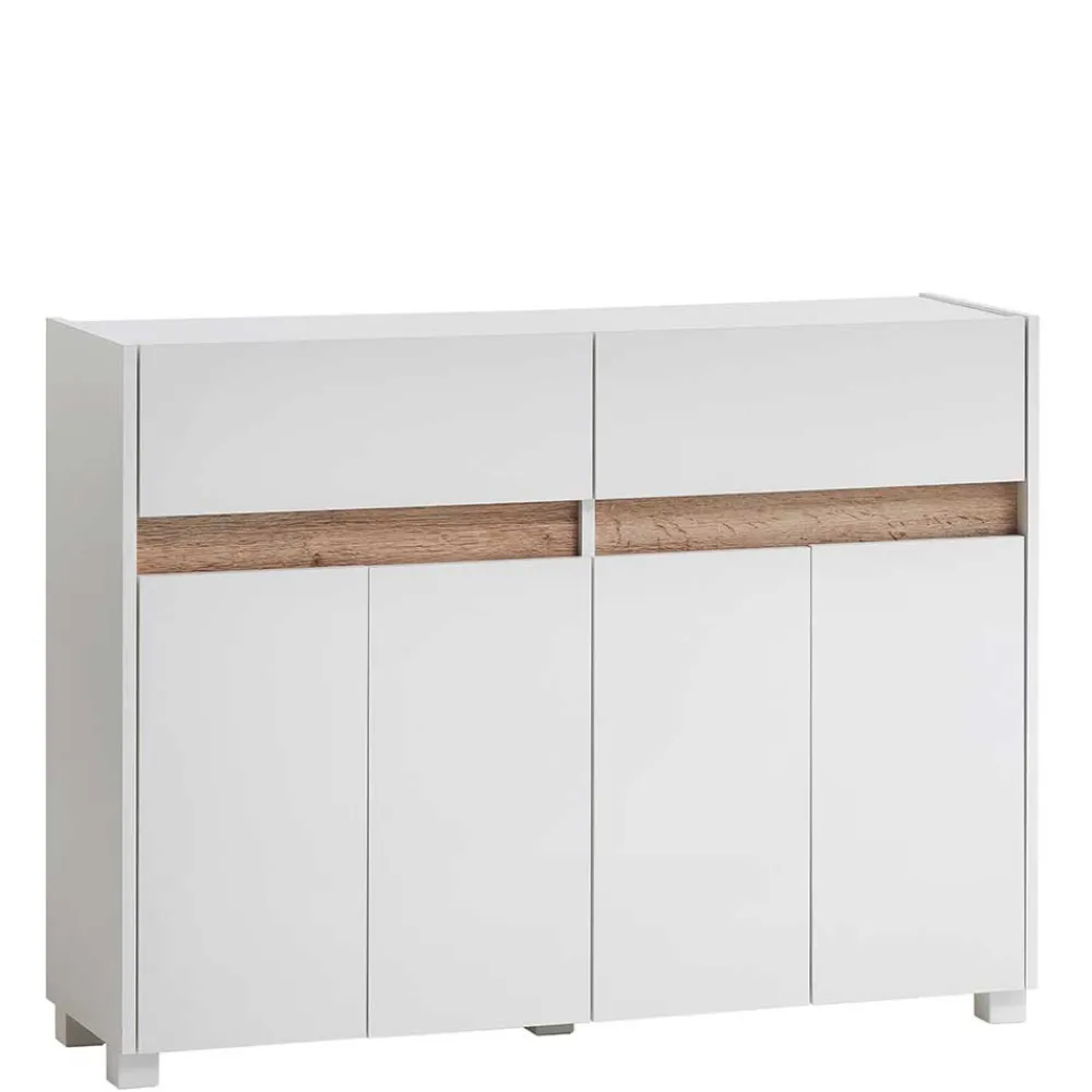 Wohnen Kommoden<112x85x33 Skandi Flurkommode in Weiß - Etravia