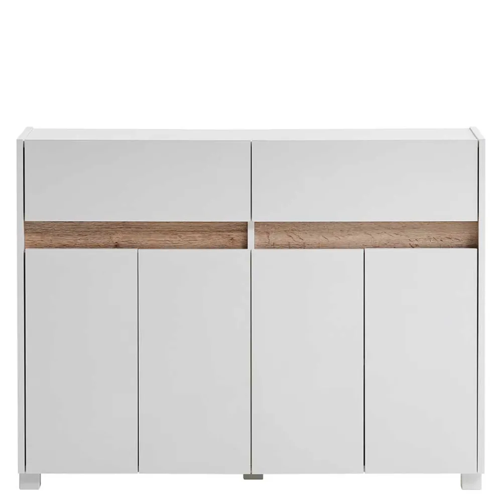 Wohnen Kommoden<112x85x33 Skandi Flurkommode in Weiß - Etravia