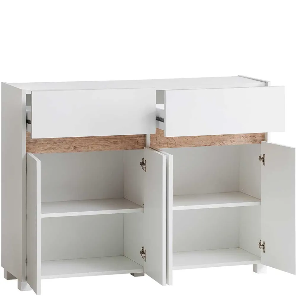 Wohnen Kommoden<112x85x33 Skandi Flurkommode in Weiß - Etravia