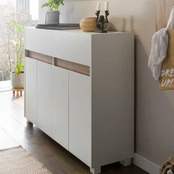 Wohnen Kommoden<112x85x33 Skandi Flurkommode in Weiß - Etravia