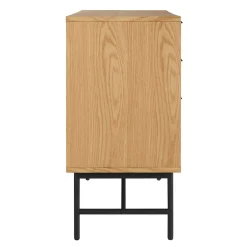Wohnen Sideboards<120x80x40 Skandi Kommode in Eiche und Schwarz - Piassona