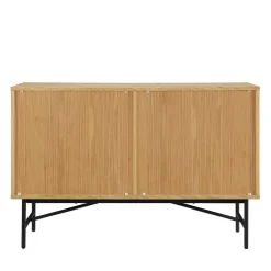Wohnen Sideboards<120x80x40 Skandi Kommode in Eiche und Schwarz - Piassona