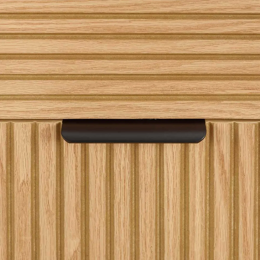 Wohnen Sideboards<120x80x40 Skandi Kommode in Eiche und Schwarz - Piassona