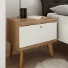 Wohnen Kommoden<54x50x40 Skandi Nachtkommode mit Klappe - Cablos