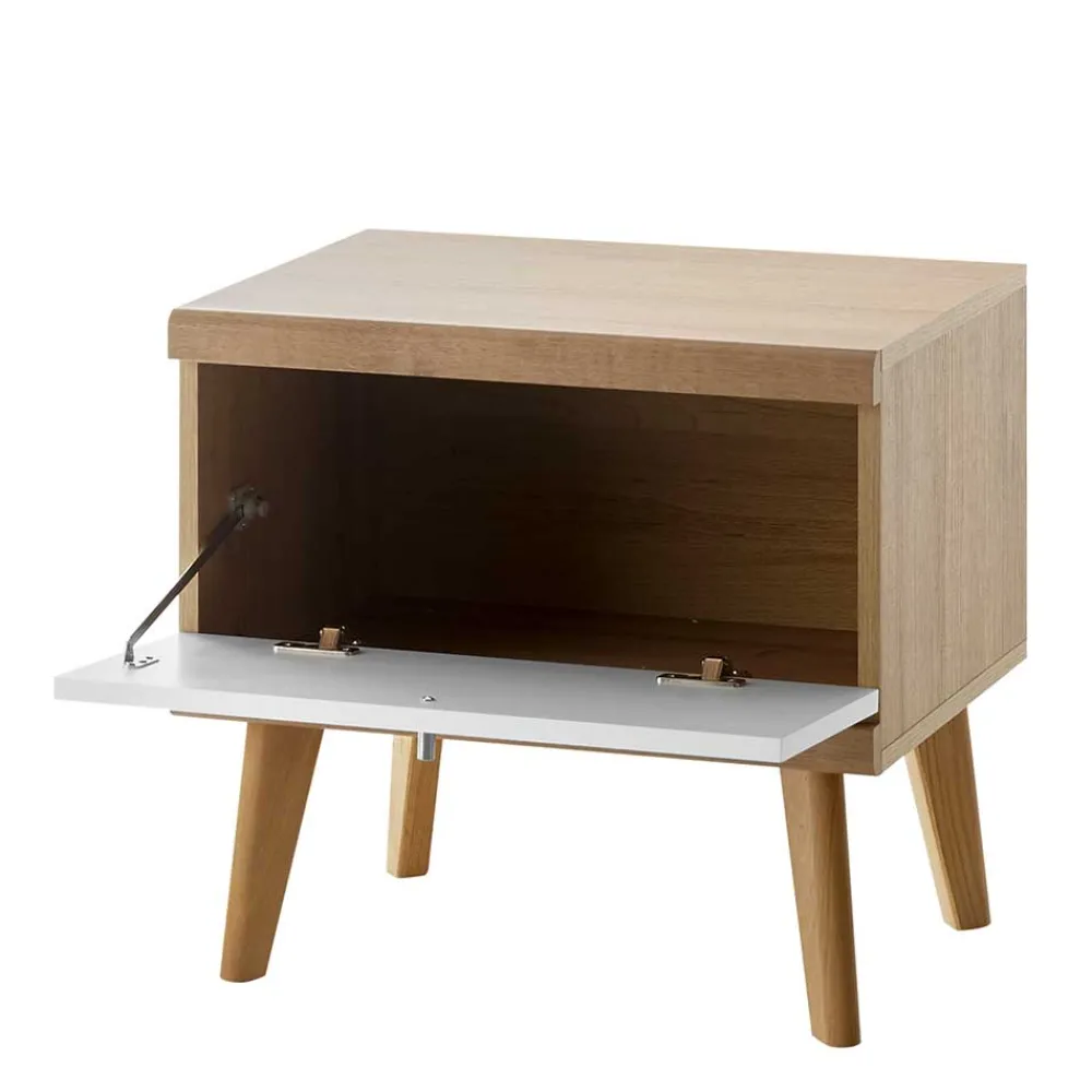 Wohnen Kommoden<54x50x40 Skandi Nachtkommode mit Klappe - Cablos