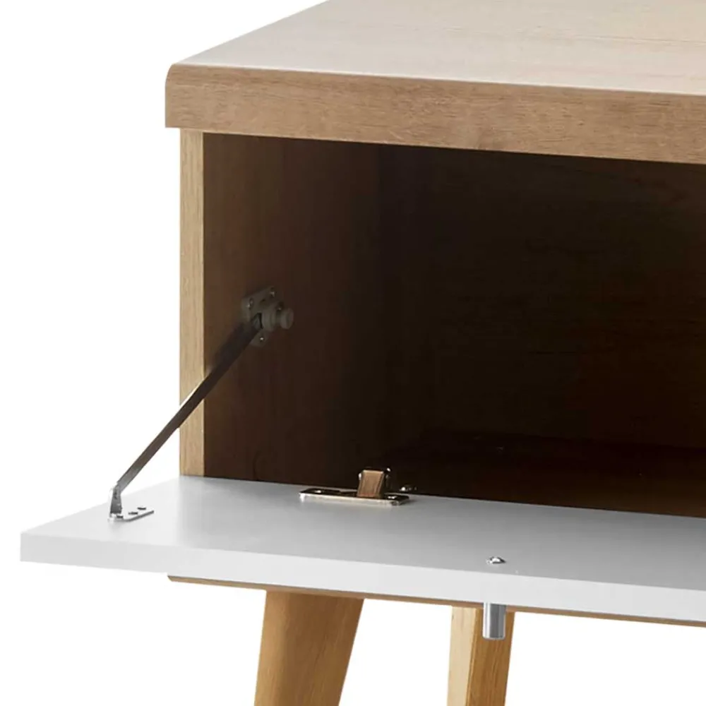 Wohnen Kommoden<54x50x40 Skandi Nachtkommode mit Klappe - Cablos