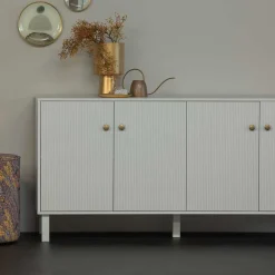 Wohnen Sideboards<160x78x46 Skandi Sideboard 4-türig in Grau - Huvina