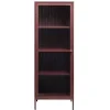 Wohnen Vitrinen<58x160x40 Stahl Vitrinenschrank in Dunkelrot - Enno