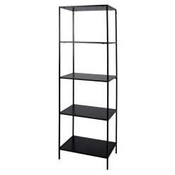 Wohnen Regale<51x170x36 Stahlregal in Schwarz lackiert - Esbessa