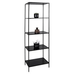Wohnen Regale<51x170x36 Stahlregal in Schwarz lackiert - Esbessa