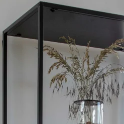 Wohnen Regale<51x170x36 Stahlregal in Schwarz lackiert - Esbessa
