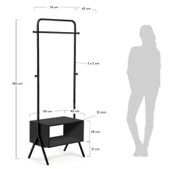 Wohnen Garderoben<74x180x42 Standgarderobe mit Schuhablage - Bados