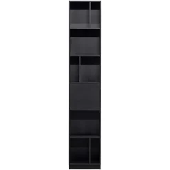 Wohnen Vitrinen<40x210x40 Standregal in Schwarz aus Kiefer - Niwidus