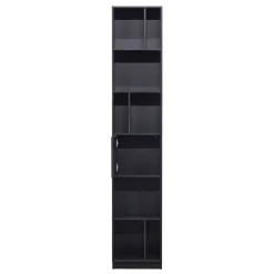 Wohnen Vitrinen<40x210x40 Standregal in Schwarz aus Kiefer - Niwidus