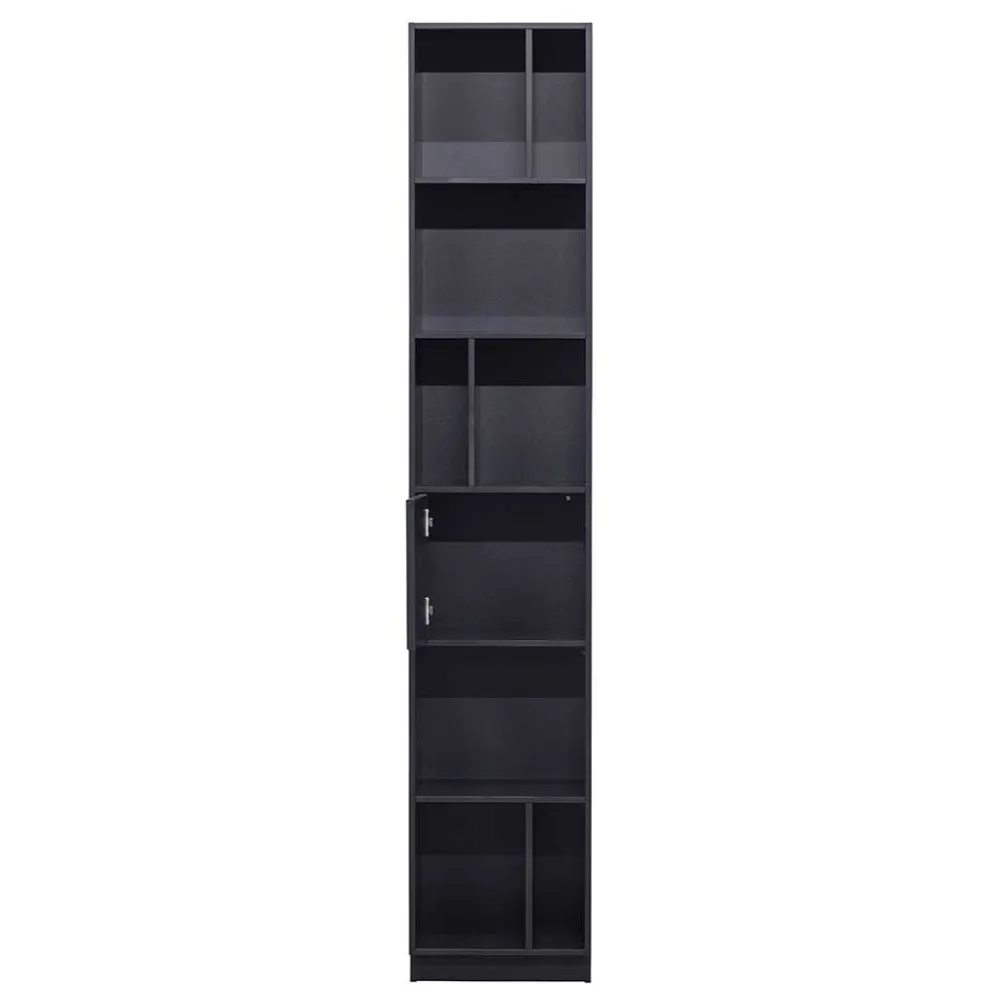 Wohnen Vitrinen<40x210x40 Standregal in Schwarz aus Kiefer - Niwidus