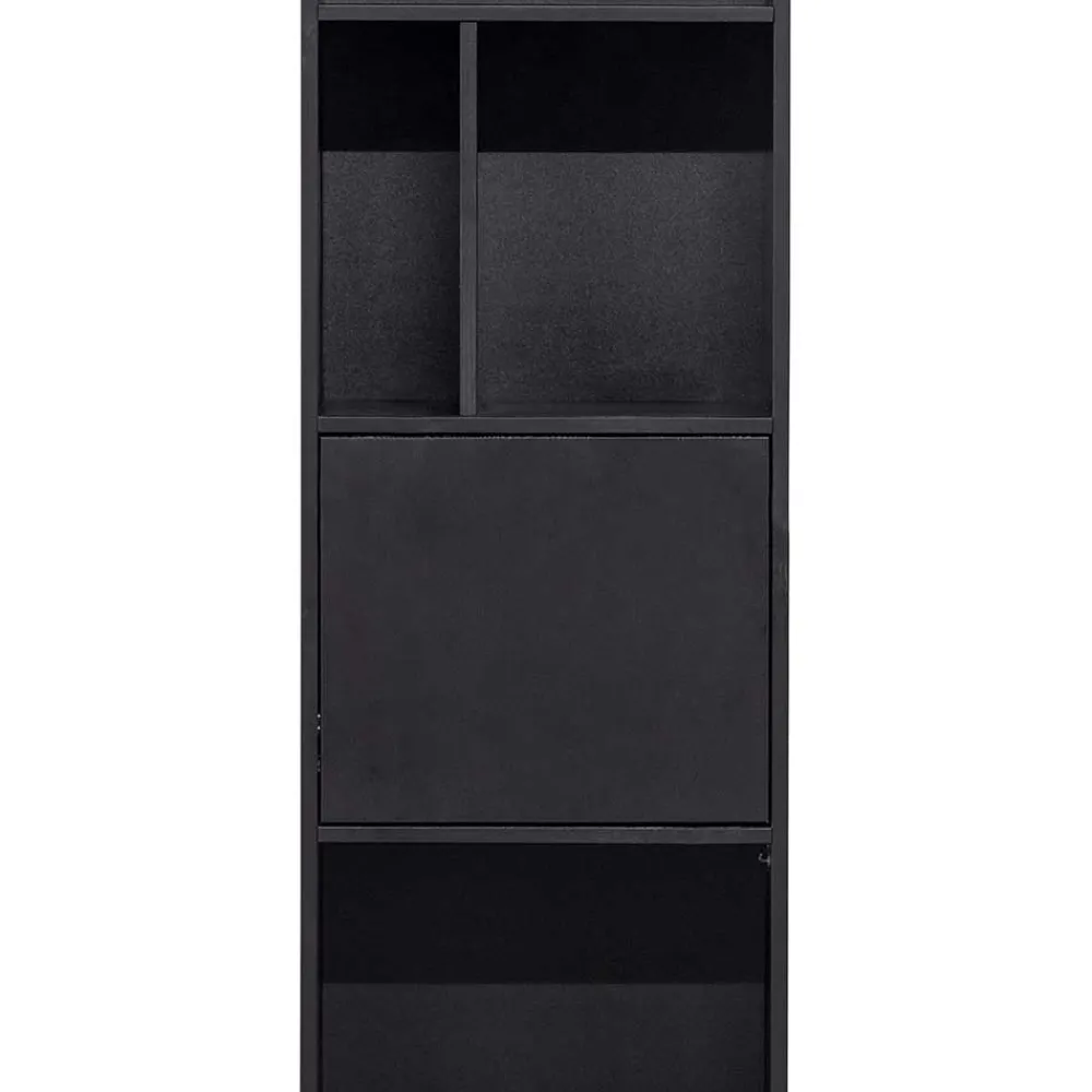 Wohnen Vitrinen<40x210x40 Standregal in Schwarz aus Kiefer - Niwidus