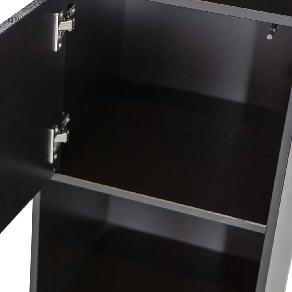 Wohnen Vitrinen<40x210x40 Standregal in Schwarz aus Kiefer - Niwidus