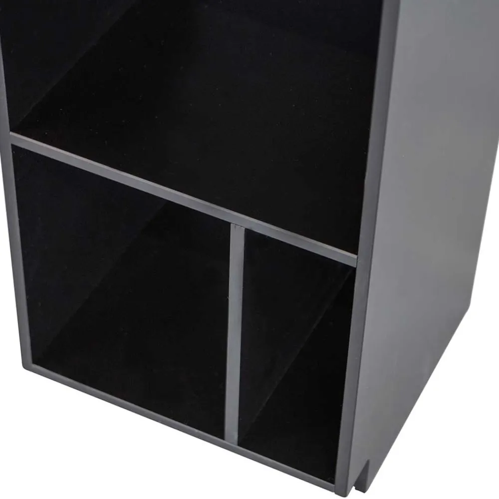 Wohnen Vitrinen<40x210x40 Standregal in Schwarz aus Kiefer - Niwidus
