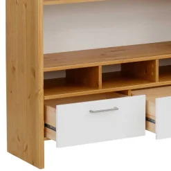 Wohnen Regale<102x188x39 Standregal in Weiß & Honig - Enjes