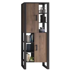 Wohnen Vitrinen<75x201x39 Standregal mit 6 Fächern & 2 Türen - Dudleys
