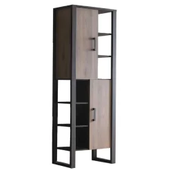 Wohnen Vitrinen<75x201x39 Standregal mit 6 Fächern & 2 Türen - Dudleys