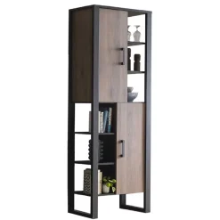 Wohnen Vitrinen<75x201x39 Standregal mit 6 Fächern & 2 Türen - Dudleys