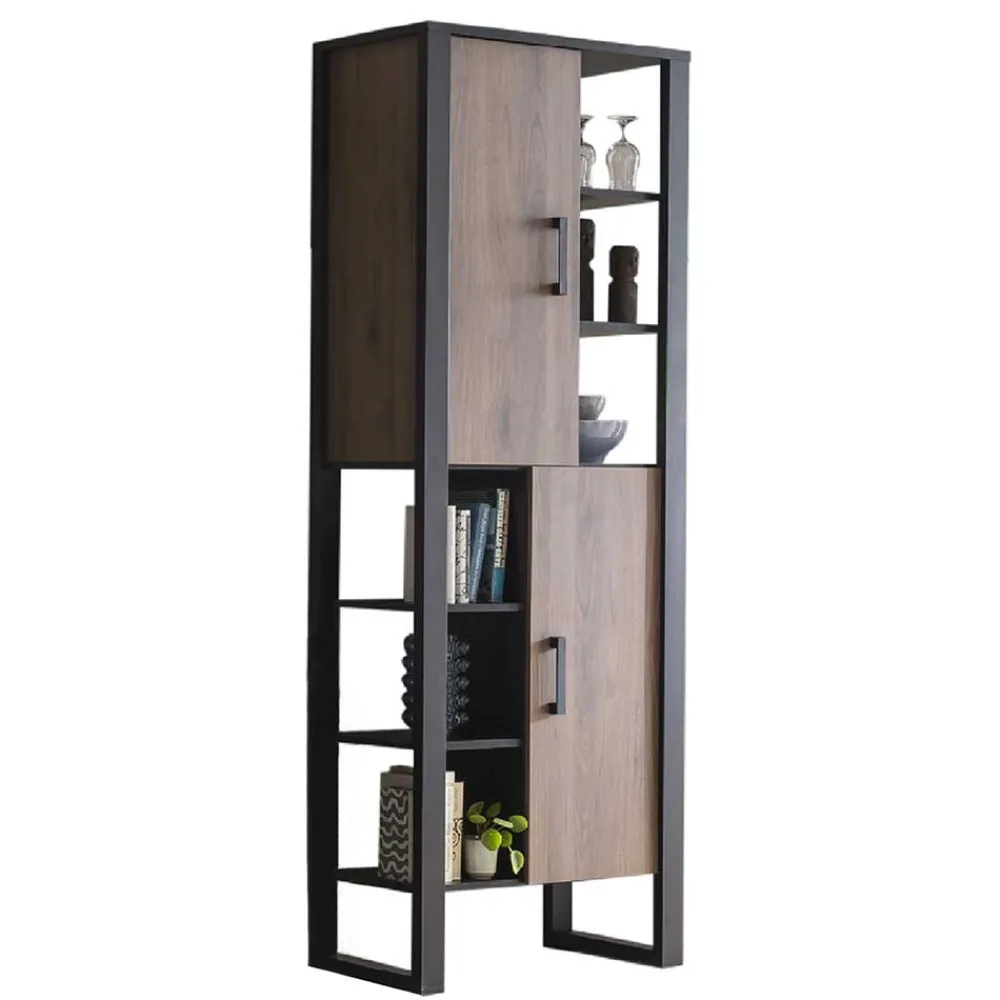 Wohnen Vitrinen<75x201x39 Standregal mit 6 Fächern & 2 Türen - Dudleys