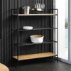 Wohnen Regale<110x129x34 Standregal mit vier Ablagen in Natur - Zavias