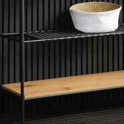 Wohnen Regale<110x129x34 Standregal mit vier Ablagen in Natur - Zavias