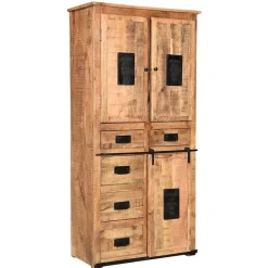 Wohnen Vitrinen<90x180x40 Stauraum Schrank im Industrial Style - Eswan