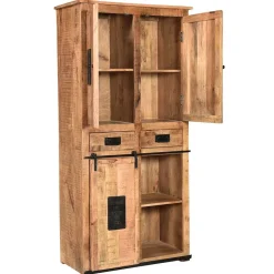 Wohnen Vitrinen<90x180x40 Stauraum Schrank im Industrial Style - Eswan