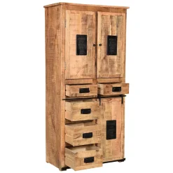 Wohnen Vitrinen<90x180x40 Stauraum Schrank im Industrial Style - Eswan