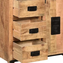 Wohnen Vitrinen<90x180x40 Stauraum Schrank im Industrial Style - Eswan
