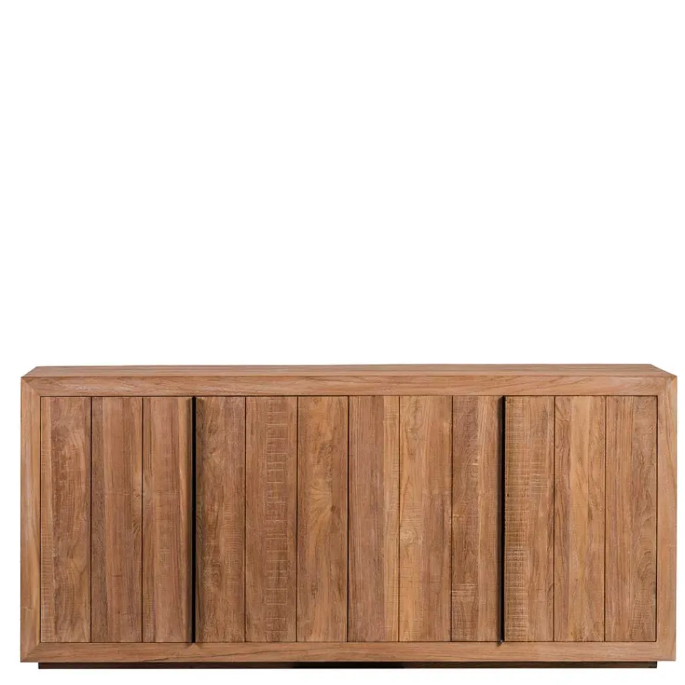 Wohnen Sideboards<200x90x50 Teak Sideboard in Natur & Schwarz - Myons