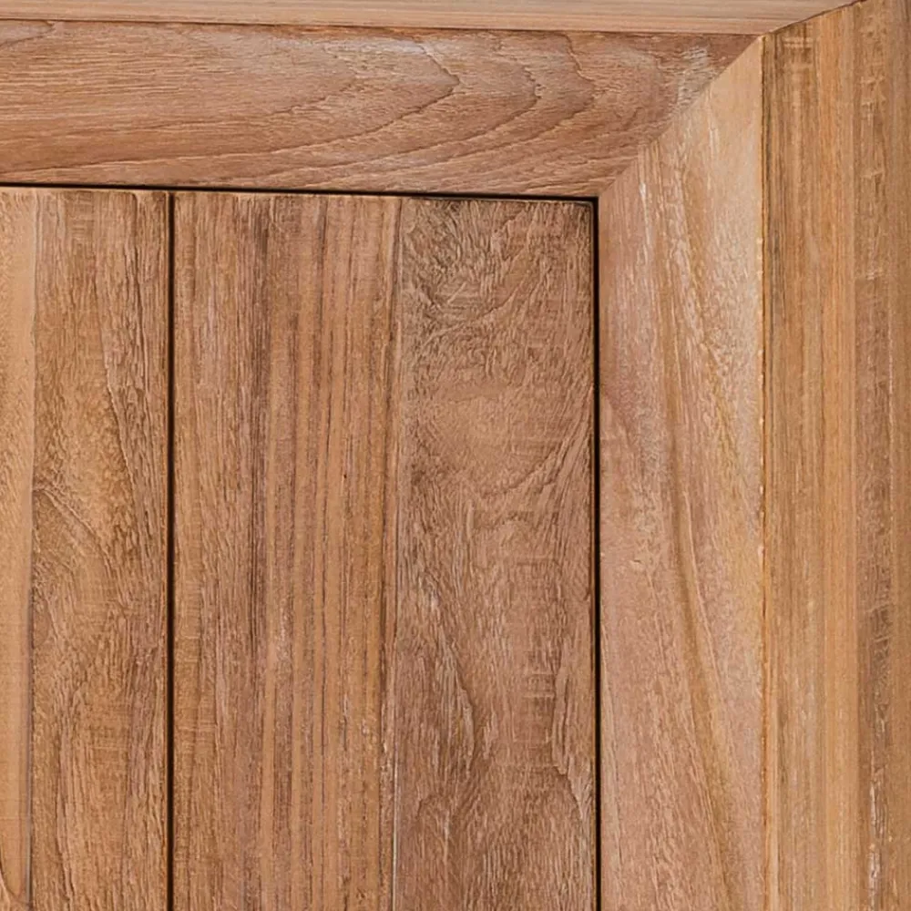 Wohnen Sideboards<200x90x50 Teak Sideboard in Natur & Schwarz - Myons