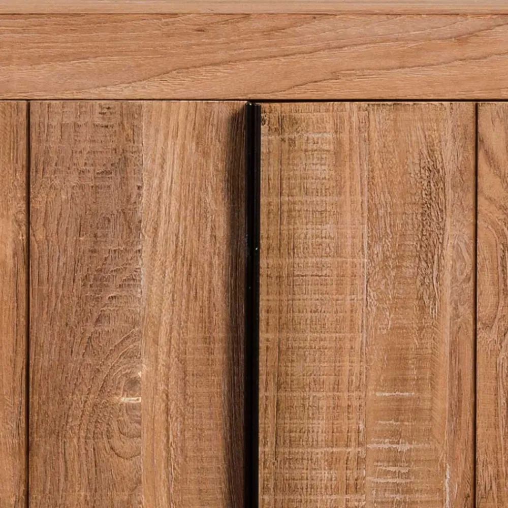 Wohnen Sideboards<200x90x50 Teak Sideboard in Natur & Schwarz - Myons