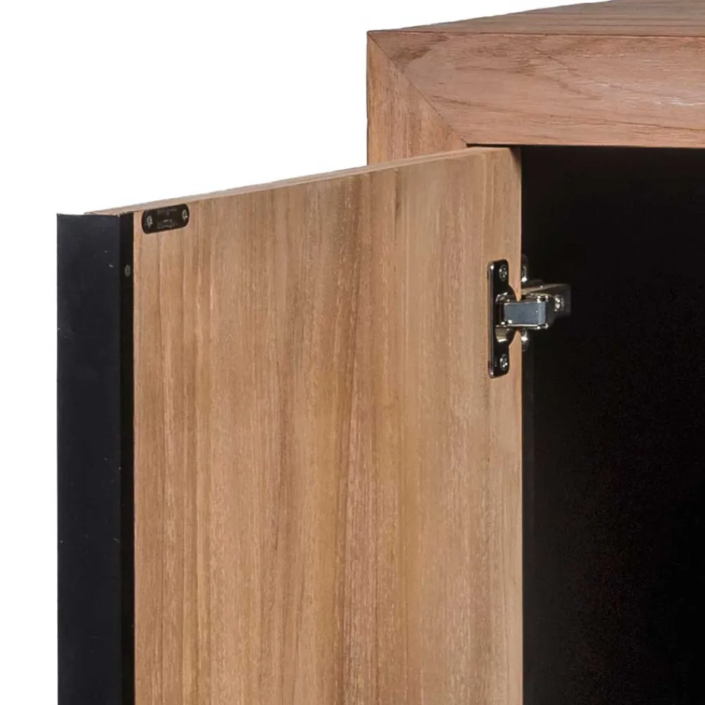 Wohnen Sideboards<200x90x50 Teak Sideboard in Natur & Schwarz - Myons