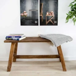 Wohnen Sitzbank<90x45x25 Teakholz Bank naturbelassen - Verdena