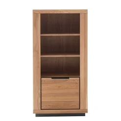 Wohnen Regale|Vitrinen<72x142x40 Teilmassives Regal mit drei Fächern & Tür - Vlacoma