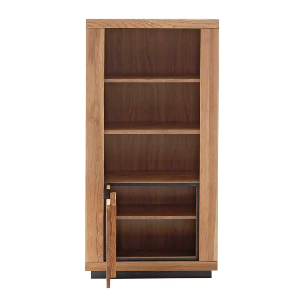 Wohnen Regale|Vitrinen<72x142x40 Teilmassives Regal mit drei Fächern & Tür - Vlacoma