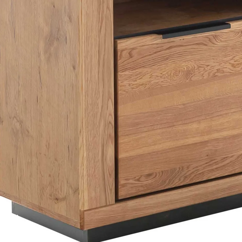 Wohnen Regale|Vitrinen<72x142x40 Teilmassives Regal mit drei Fächern & Tür - Vlacoma
